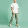 Alfabetlogotyptryck Retro Casual Kortärmad Krämgul