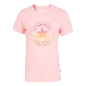 Alfabetmönstertryck Rund hals Kortärmad Rosa