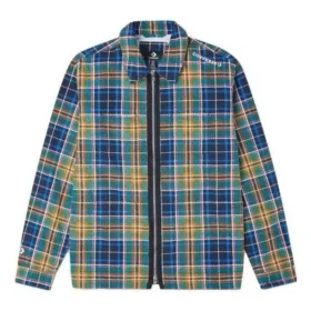 All Over Print Utility Zip Front Shirt Asia Sizing ”Blue”