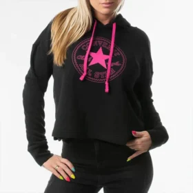 Athleisure Casual Sports hooded Knit Hoodie Svart