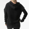 Athleisure Casual Sports hooded Knit Hoodie Svart