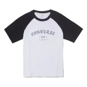 Baseball-T-shirt med logotyp, asiatiska storlekar, ”Vit Svart”