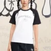 Baseball-T-shirt med logotyp, asiatiska storlekar, ”Vit Svart”