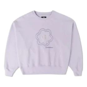 Blommig tröja med rund hals, asiatiska storlekar ”Lilac”