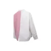 Blommor Litet logo Colorblock Långärmad Vit Rosa Skjorta