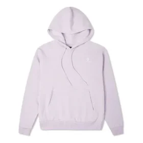 Broderad enfärgad hoodie i lila