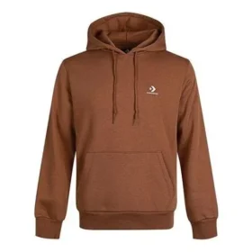 Broderad Star Chevron-hoodie i pullovermodell, asiatiska storlekar ”Brown”