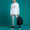 Broderad Star Chevron Jogger FT Asiatisk storlek ”Grå”