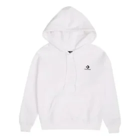 Broderad stjärn- och chevronmönstrad hoodie BB Asiatisk storlek ”Vit”