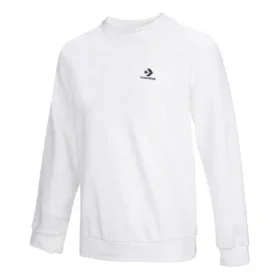 Broderad stjärna Chevron Crew FT Asiatisk storlek ”Vit”