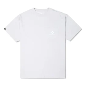 Broderad T-shirt med ficka Asiatisk storlek ”Vit”