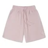 Broderade shorts med dragsko och blommönster Asiatisk storlek ”Pink”