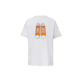 Canvas-skor med logotryck, kortärmad, vit