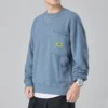 Carpenter Crew Pullover Sweater Asiatiska storlekar ”Lakeside Blue”