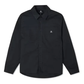 Carpenter Pocket Button Down Long Sleeve Shirt Asia Sizing ”Black”