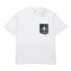 Casual kortärmad T-shirt med ficka för män, vit