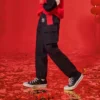 Casual långbyxor Asiatisk storlek ”Black Red”