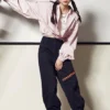 Casual skjortjacka med liten logotyp Rosa Lila