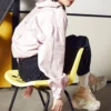 Casual skjortjacka med liten logotyp Rosa Lila