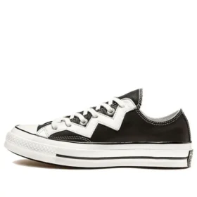 Chuck 1970-tal Mission-V Low Top Vit med ojämna ränder ”Black White”