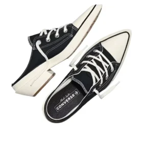 Chuck 70 De Luxe spetsig mule med klack och plattform ”Black”