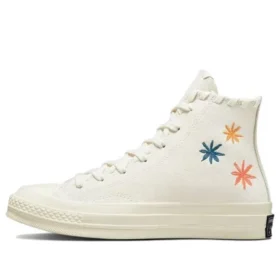 Chuck 70 High ”Embroidered Floral – Egret”
