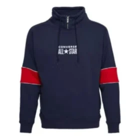 Chuck Taylor All Star Funnel Neck Quarter Zip Crew Sweatshirt Asiatiska storlekar ”Marinblå”