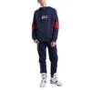 Chuck Taylor All Star Funnel Neck Quarter Zip Crew Sweatshirt Asiatiska storlekar ”Marinblå”