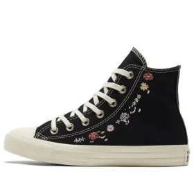 Chuck Taylor All Star High ”Broderat blommönster – Svart”