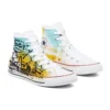 Chuck Taylor All Star High Handmålad canvas ”Vit Gul Blå”