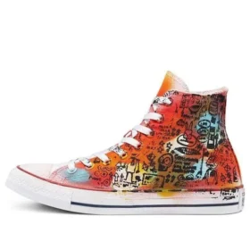 Chuck Taylor All Star High Handmålad ”Orange Red”