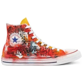 Chuck Taylor All Star High Handmålad ”Orange Red”