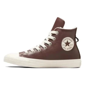 Chuck Taylor All Star Läder Fuskpälsfoder ”Mörkbrun”