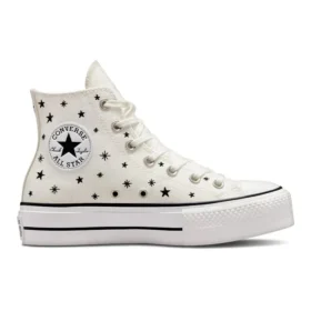 Chuck Taylor All Star Lift Platform High ”Broderade stjärnor – Egret”