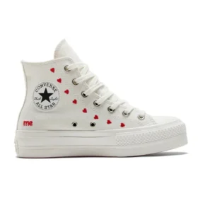 Chuck Taylor All Star Lift Platform High ”Embroidered Hearts – White”
