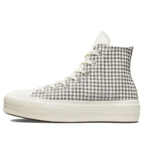 Chuck Taylor All Star Lift Platform High ”Houndstooth Shine – Egret Pure Silver”