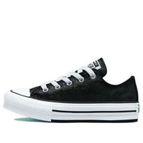 Chuck Taylor All Star Lift Platform Iridescent Leather ”Black White”