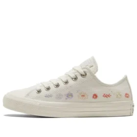 Chuck Taylor All Star Low ”Broderad blommig – Egret”