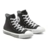 Chuck Taylor All Star Mission-V Läder Högt Skinn Svart Vit Vågmönstrad Sula ”Black White”
