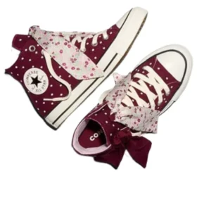 Chuck Taylor All Star Scarf Bow ”Deep Bordeaux Egret”