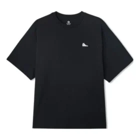 Chuck Taylor Sneaker Patch T-shirt med rund hals, asiatiska storlekar ”Svart”