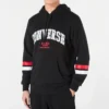 Collegiate Text Pullover Hoodie Asiatiska storlekar ”Black”