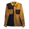 Colorblock Corduroy Shirt Asia Sizing ”Brown Black”
