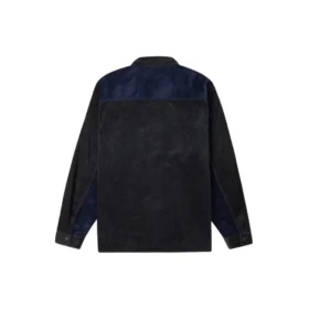 Colorblock Corduroy Shirt Asia Sizing ”Navy Black”