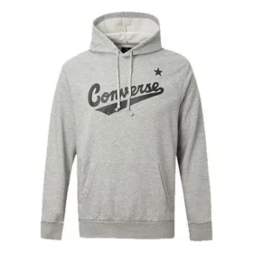 Converse Alphabet Logo Printing med huva och dragsko för män, grå