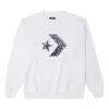 Converse Cashew Logo Knit Sports rundhalsad tröja för män, vit