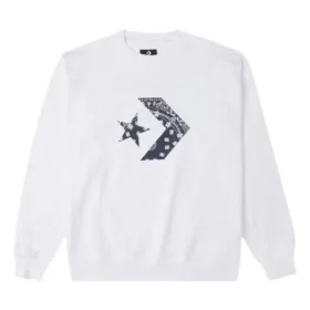 Converse Cashew Logo Knit Sports rundhalsad tröja för män, vit