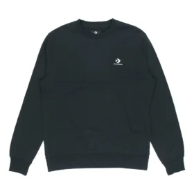 Converse casual sporttröja med logo och rund hals för män, mörk svart
