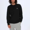 Converse casual sporttröja med logo och rund hals för män, mörk svart