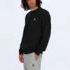 Converse casual sporttröja med logo och rund hals för män, mörk svart